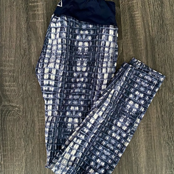 PrismSport Blue Snakeskin Leggings M - Picture 1 of 6